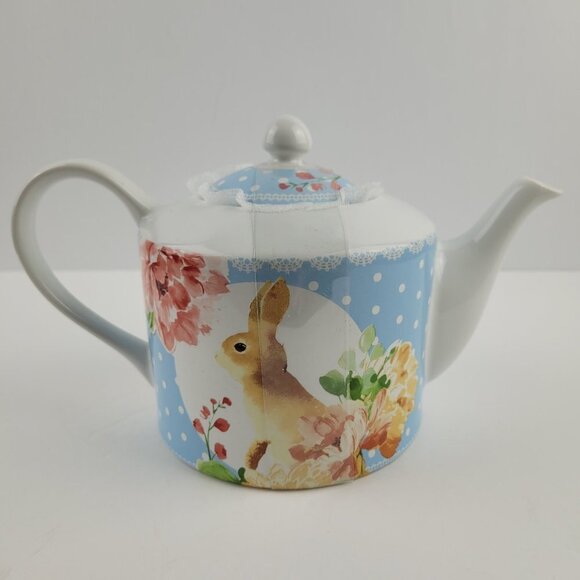 222 Fifth Other - 2/$10 New 222 Fifth Leanna Blue Bunny Floral Teapot